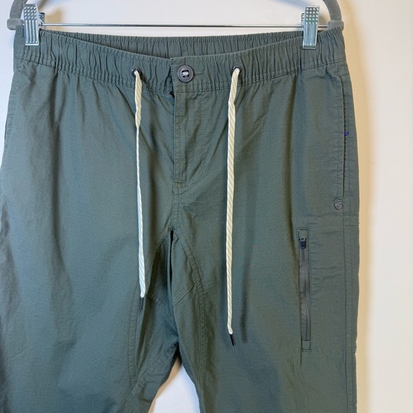 VUORI Womens Ripstop Pant Army Green Organic Cotton Pockets Size Large - Picture 2 of 9